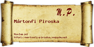 Mártonfi Piroska névjegykártya