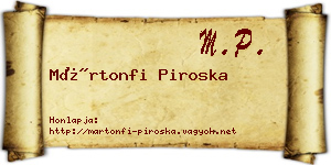 Mártonfi Piroska névjegykártya